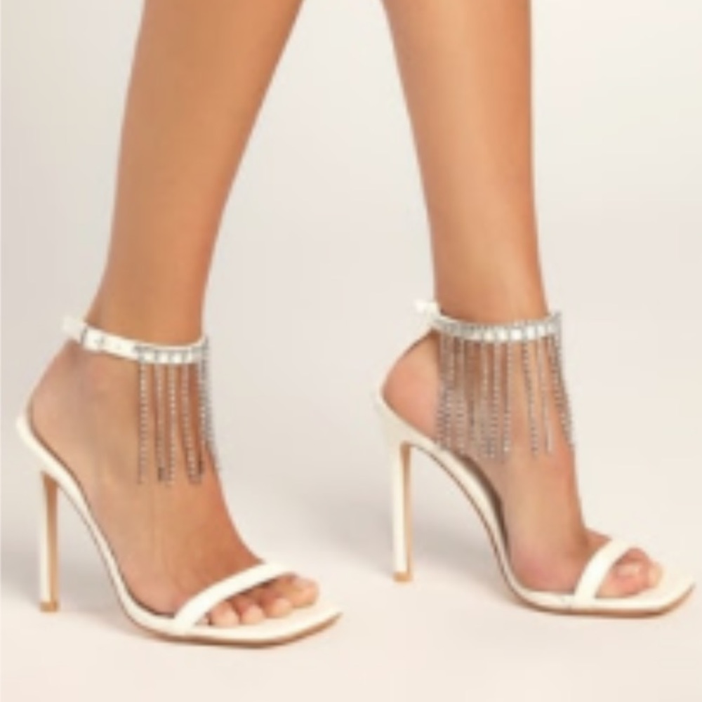 Lulus Liliyco Elegant Heels with Silver Fringe